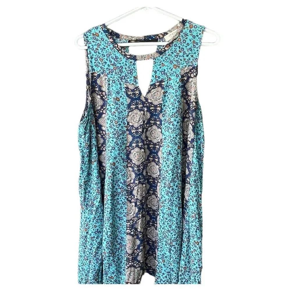 UMGEE size L floral tank top tunic. Loose fit boho festival